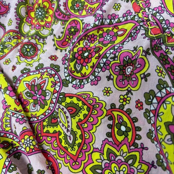 Boden Womens Sz4 Long Sleeve Pink Paisley Grace Silk Blouse - Picture 4 of 6